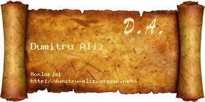 Dumitru Aliz névjegykártya